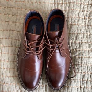 Hawke and Co leather brown dress shoes.